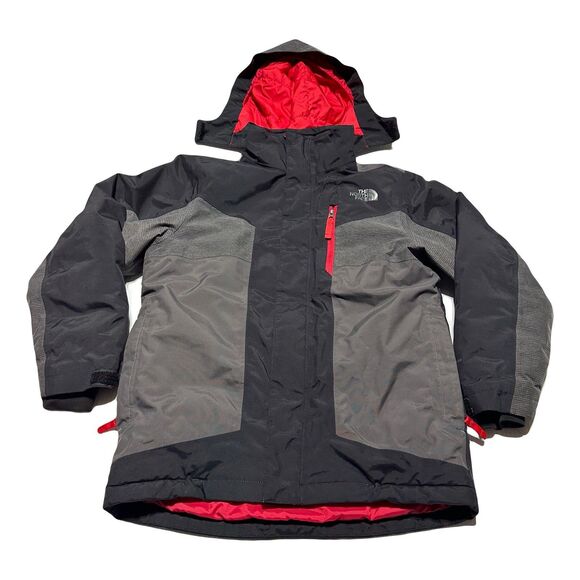The North Face Dry Vent Gray Black Jacket Boys Size M 10 12 Ski Parka Coat - Picture 1 of 16
